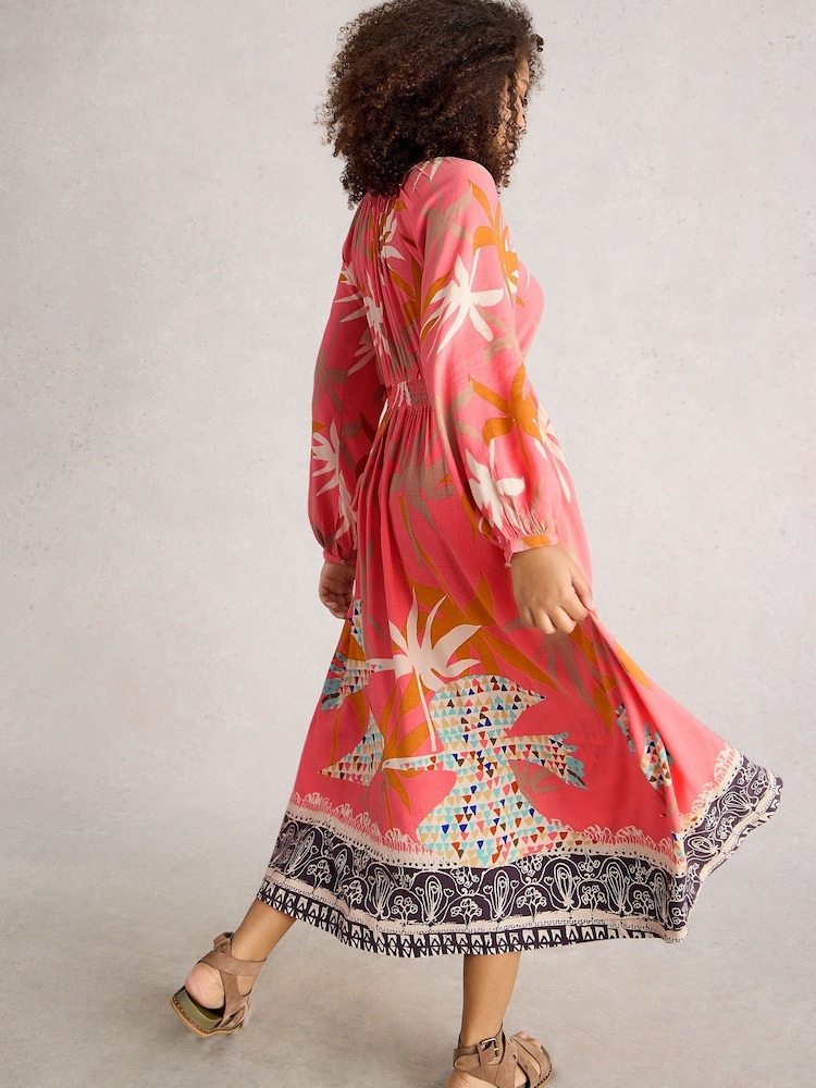White Stuff Pink Imogen Midi Dress - Image 2 of 6 White Stuff Pink Imogen Midi Dress - Image 2 of 6
