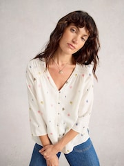 Blanco - White Stuff Rae Cotton Top - Imagen 1 de 6