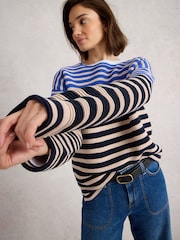 White Stuff Blue Jana Stripe Jumper - Image 1 of 6