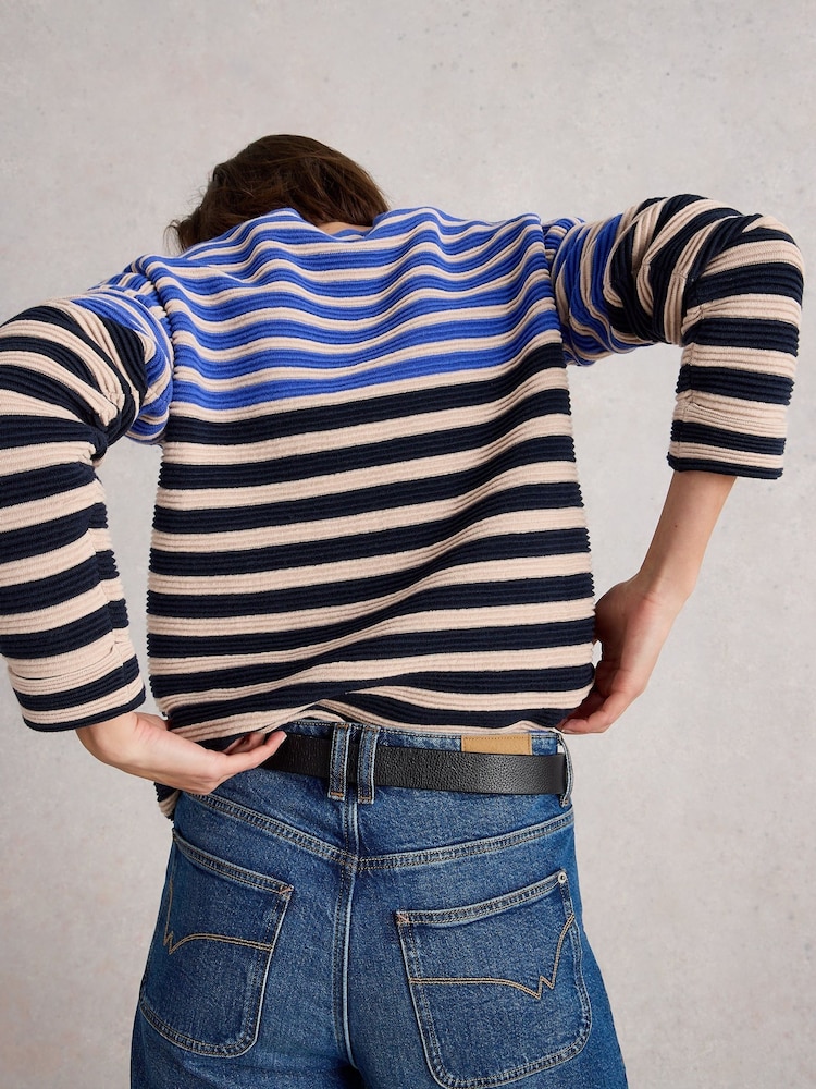 White Stuff Blue Jana Stripe Jumper - Image 2 of 6