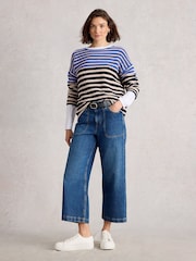 White Stuff Blue Jana Stripe Jumper - Image 3 of 6