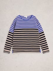 White Stuff Blue Jana Stripe Jumper - Image 5 of 6