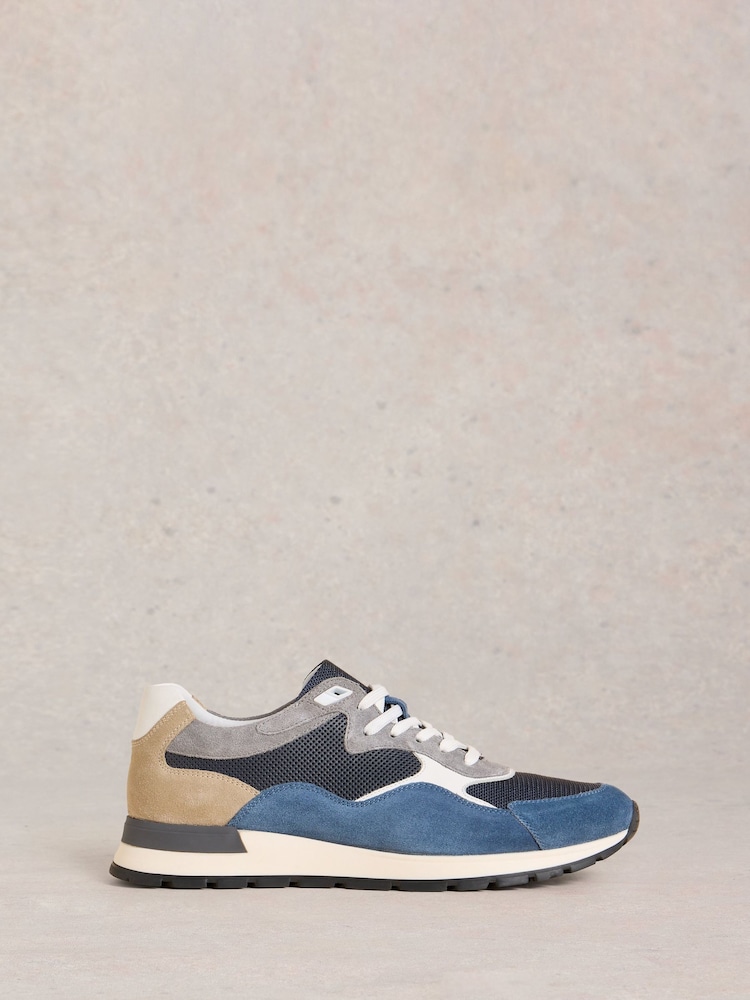 White Stuff Blue Ricky Retro Runner Trainers - Image 1 of 4 White Stuff Blue Ricky Retro Runner Trainers - Image 1 of 4