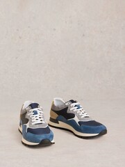 White Stuff Blue Ricky Retro Runner Trainers - Image 2 of 4