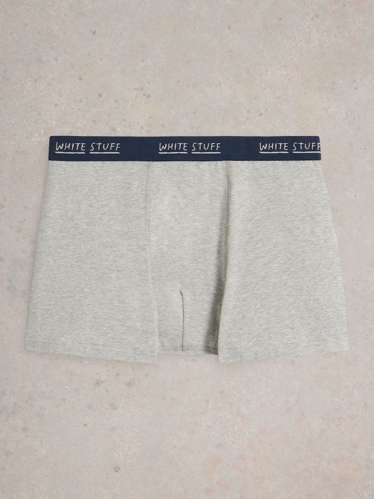 White Stuff Grey Hove Print & Plain Boxers 2 Pack - Image 2 of 3 White Stuff Grey Hove Print & Plain Boxers 2 Pack - Image 2 of 3