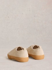 White Stuff Natural Pippa Cord Lace Up Trainers - Image 3 of 4