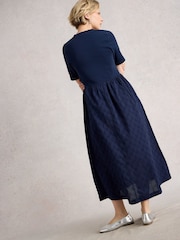 White Stuff Blue Vera Broderie Dress - Image 3 of 6