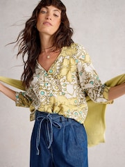 Amarillo - White Stuff Rae Cotton Top - Imagen 1 de 6