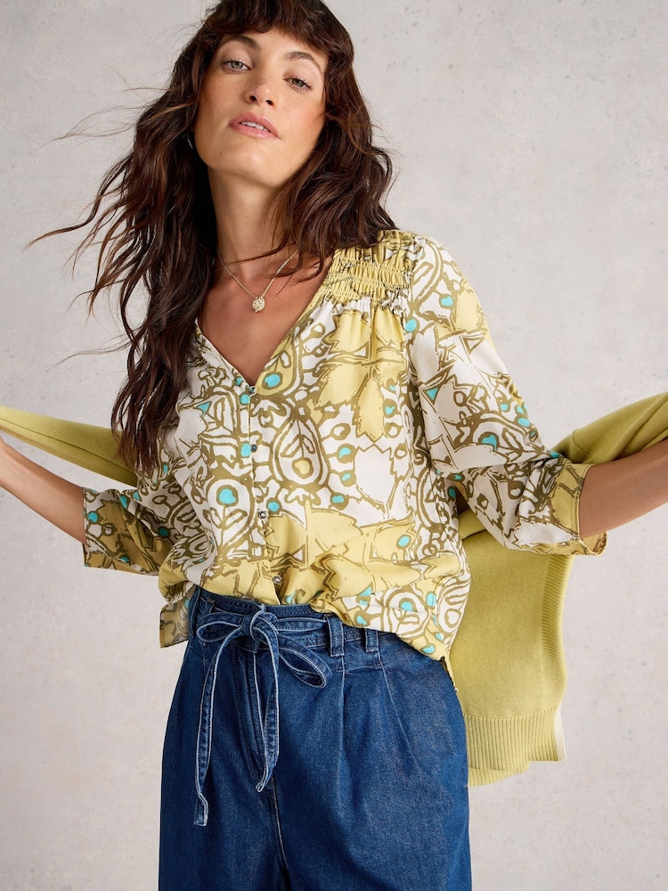 Amarillo - White Stuff Rae Cotton Top - Imagen 1 de 6