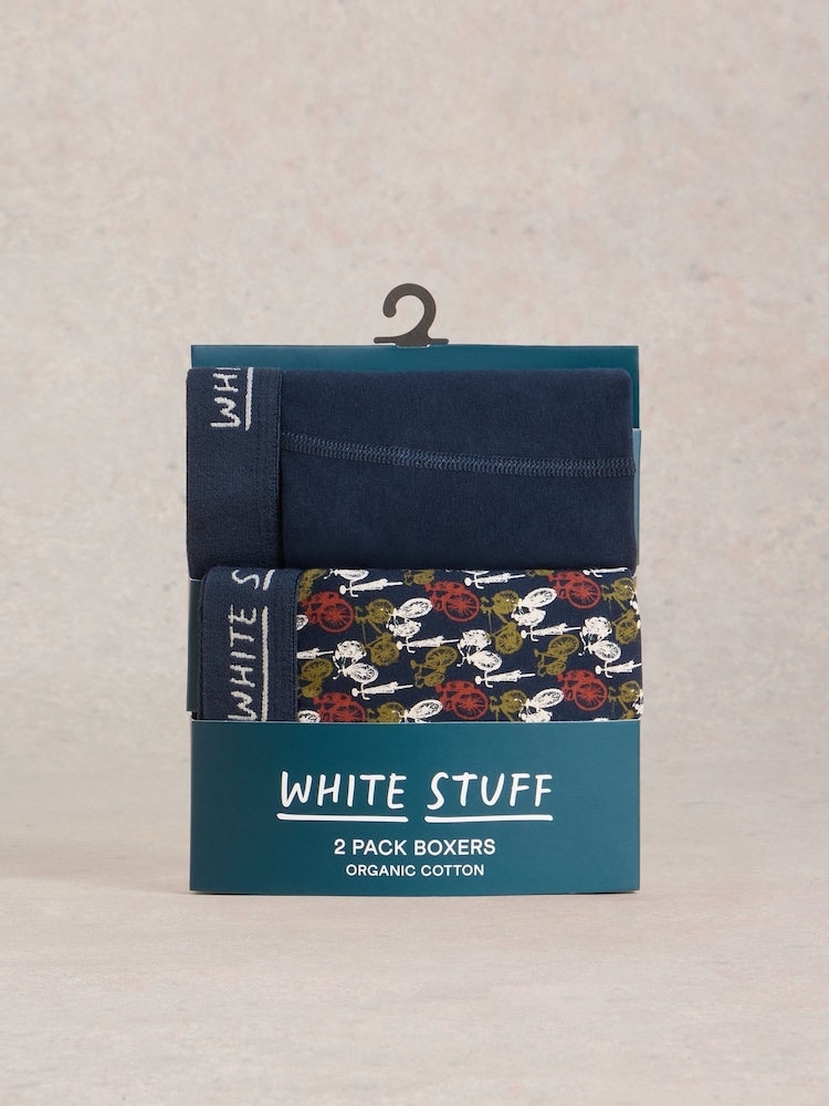 White Stuff Blue Hove Print & Plain Boxers 2 Pack - Image 3 of 3 White Stuff Blue Hove Print & Plain Boxers 2 Pack - Image 3 of 3