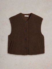 White Stuff Brown Borg Gilet - Image 1 of 2
