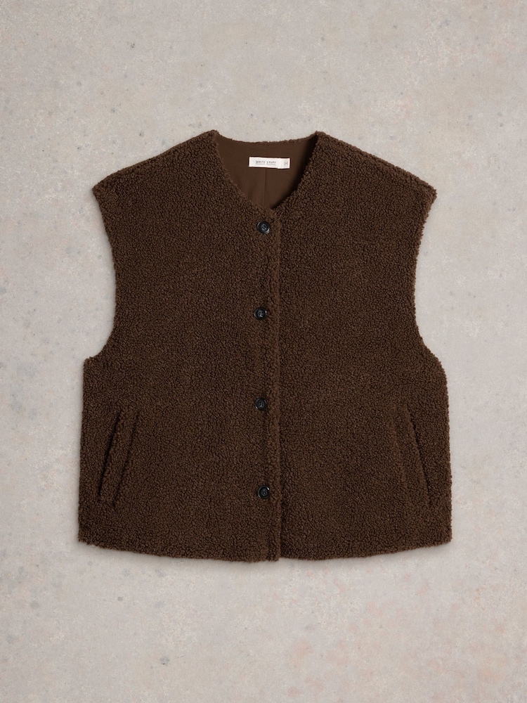 White Stuff Brown Borg Gilet - Image 1 of 2