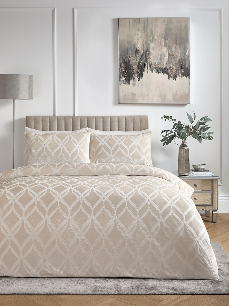 Soiree Champagne Belfort Jacquard Duvet Cover Set - Image 1 of 3