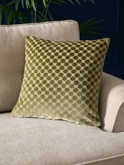 Soiree Green Velvet Spot Filled Cushion - Image 1 of 5