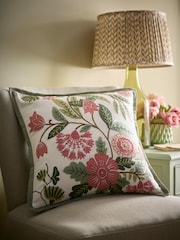 Appletree Green Aurelia Embroidered Filled Cushion - Image 1 of 3