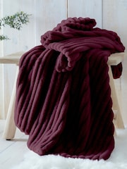 Appletree Burgundy Morritz Faux Fur Bedspread - Image 1 of 4