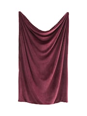 Appletree Burgundy Morritz Faux Fur Bedspread - Image 3 of 4
