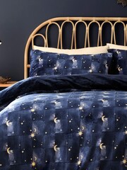Fusion Navy Cosmic Star Sherpa Reverse Duvet Cover Set - Image 2 of 4