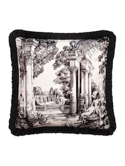 Laurence Llewelyn-Bowen Black/White Vista Velvet Filled Cushion - Image 4 of 5