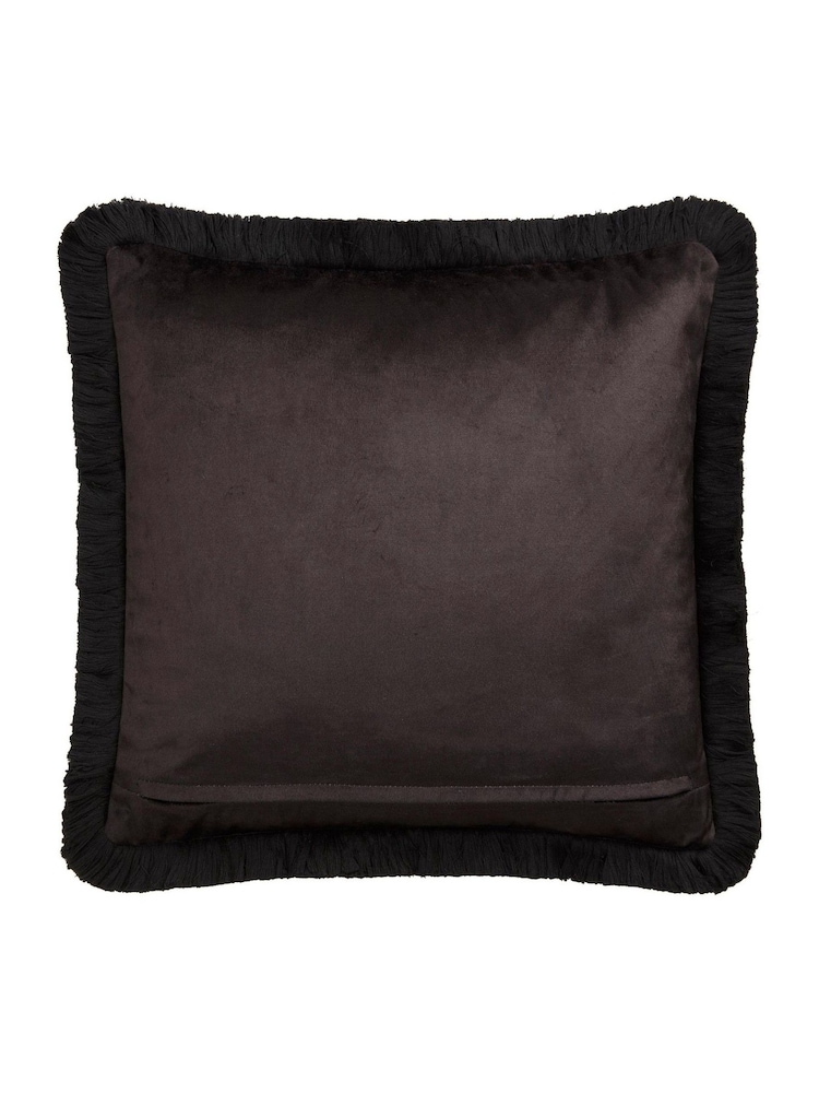 Laurence Llewelyn-Bowen Black/White Vista Velvet Filled Cushion - Image 5 of 5