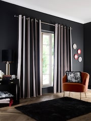 Laurence Llewelyn-Bowen Festivo Stripe Blackout Pair of Curtains Eyelet - Imagen 1 de 3