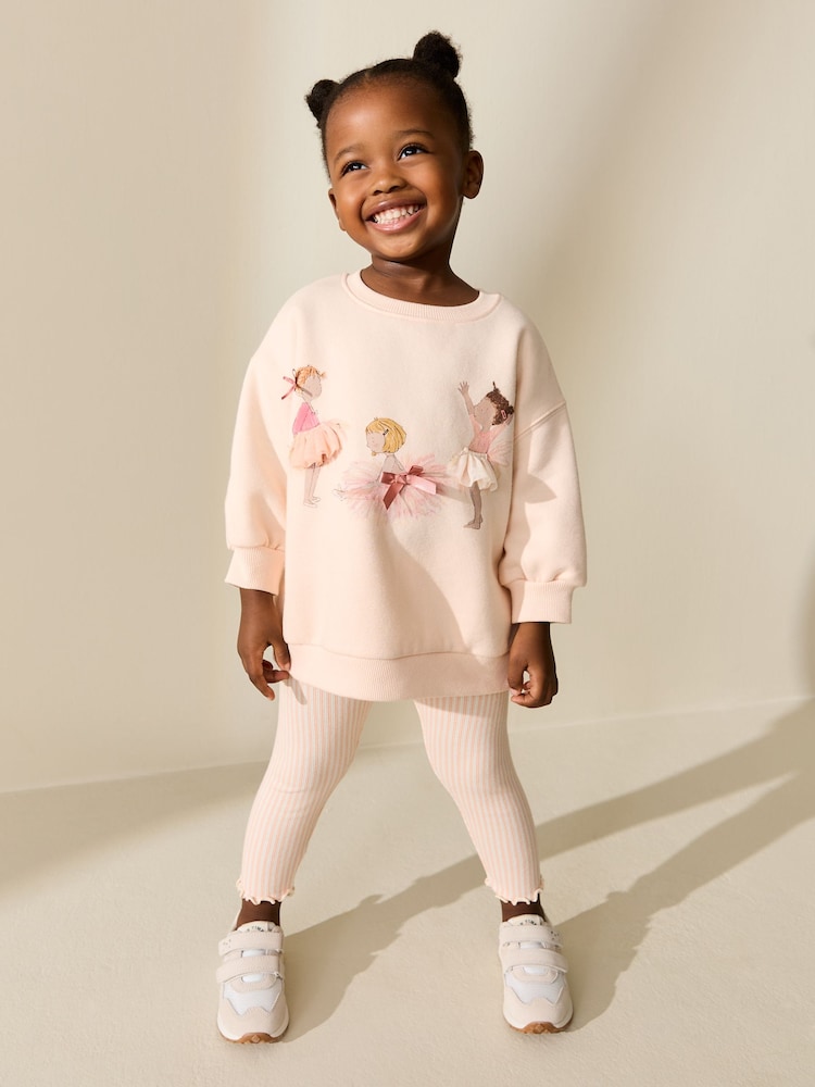 Pink Ballerinas Sweatshirt and Leggings Set (3mths-7yrs) - Image 1 of 9