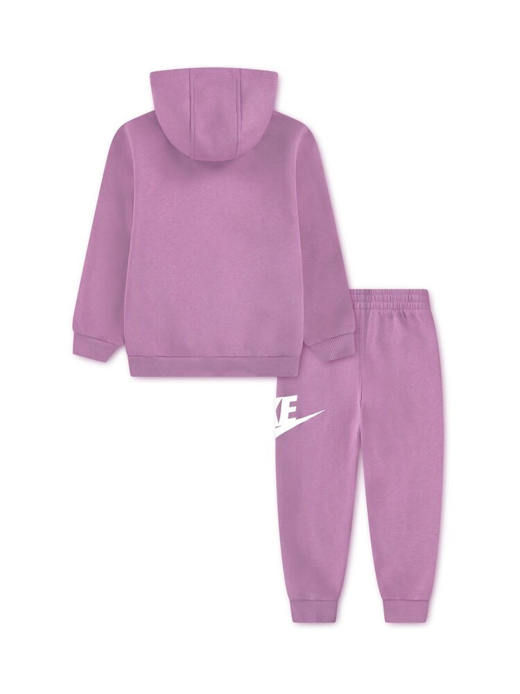 Nike Purple Magenta Little Kids Club Fleece Tracksuits Set - Image 2 of 2