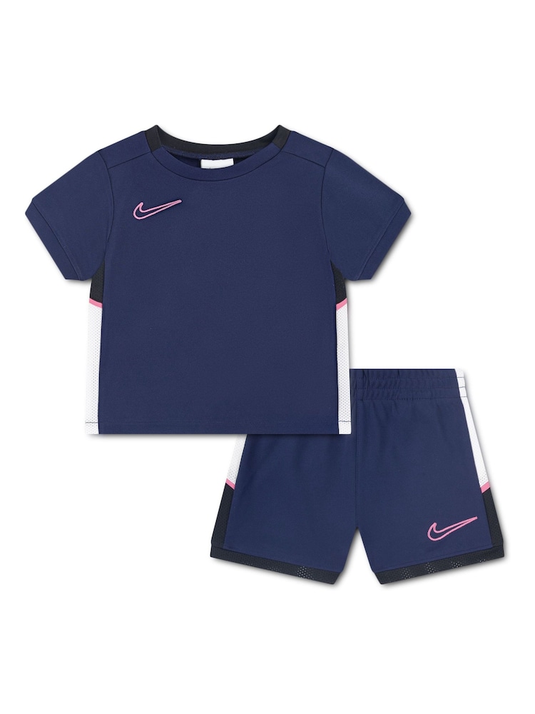 Nike Navy Blue Infant Academy 25 T-Shirt And Shorts Set - Image 1 of 5