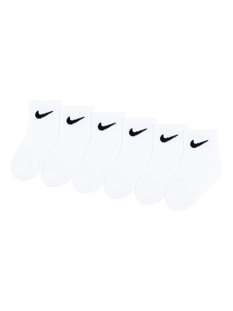 Nike White Infant Swoosh Ankle Socks 6 Pack - Image 12 of 12