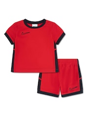 Nike Red Dri-Fit Academy T-Shirt And Shorts Set - Image 1 of 5