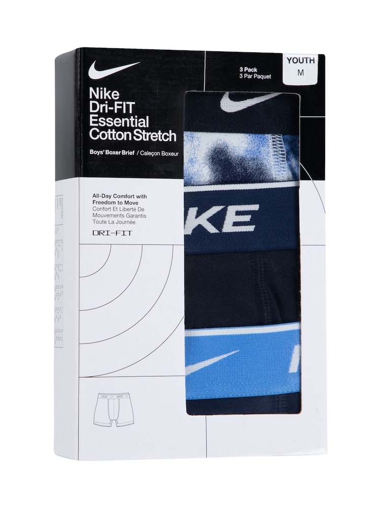 Nike Blue Print Briefs 3 Pack - Image 3 of 3