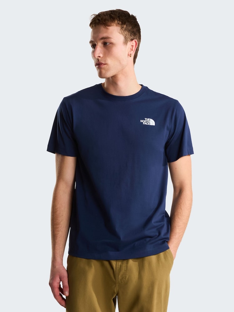 Albastru - The North Face M Evolution Box Nse Regular Short Sleeve T-Shirt - Imaginea 1 din 4