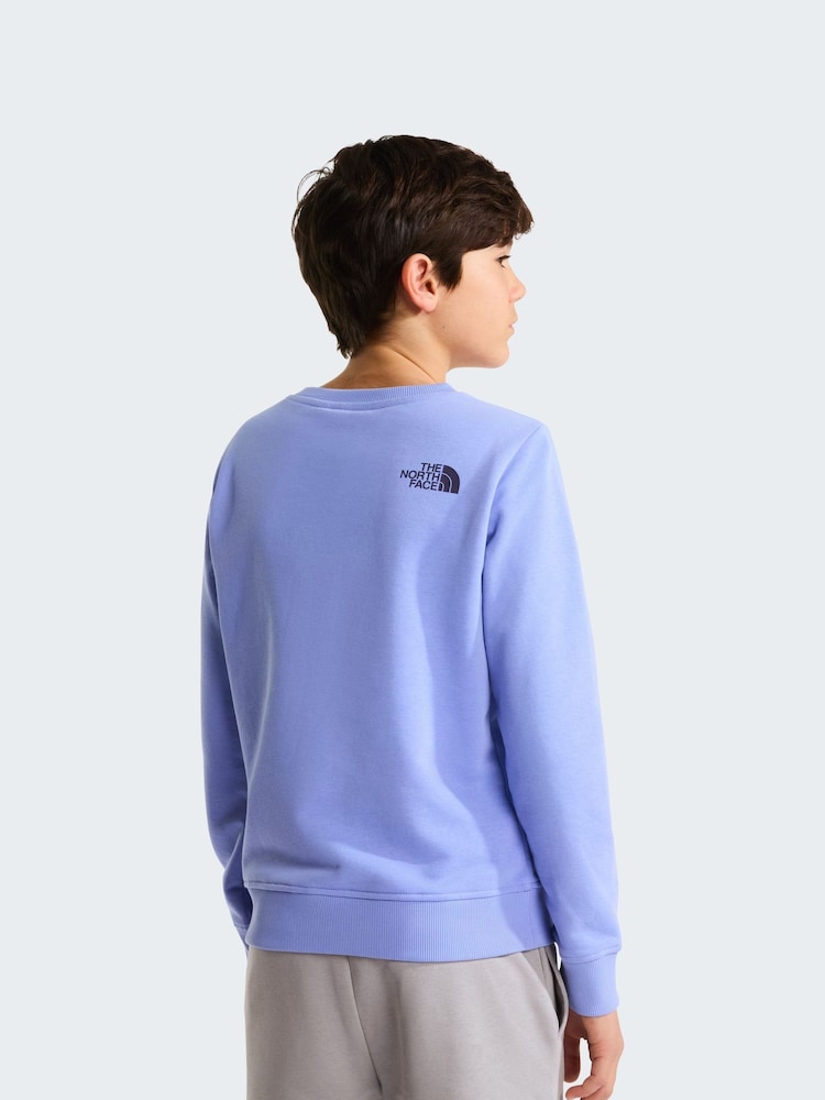 The North Face Blue Teen Drew Peak Regular Crew Neck Sweatshirt - Image 2 of 3