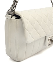 Chanel White Chain Around Flap Shoulder Bag - Image 4 of 7