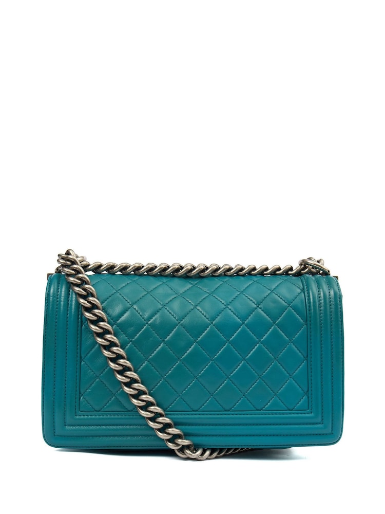 Chanel Green Boy Medium Shoulder Bag - Image 2 of 7