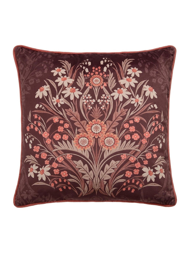 Appletree Chocolate Audrey Velvet Filled Cushion - Image 2 of 4