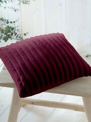 Appletree Burgundy Morritz Faux Fur Filled Cushion - Image 1 of 4