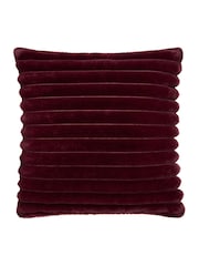 Appletree Burgundy Morritz Faux Fur Filled Cushion - Image 2 of 4
