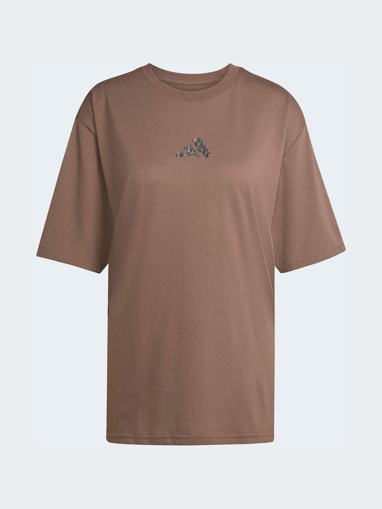 adidas Brown Climacool Animal Training Graphic T-Shirt - Image 6 of 6