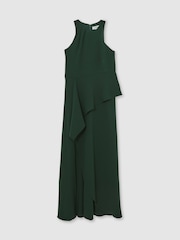 Reiss Green Gabriella Petite Ruffled Slash-Detail Maxi Dress - Image 2 of 7
