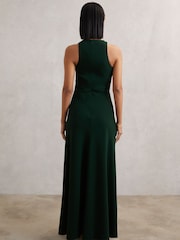 Reiss Green Gabriella Petite Ruffled Slash-Detail Maxi Dress - Image 5 of 7