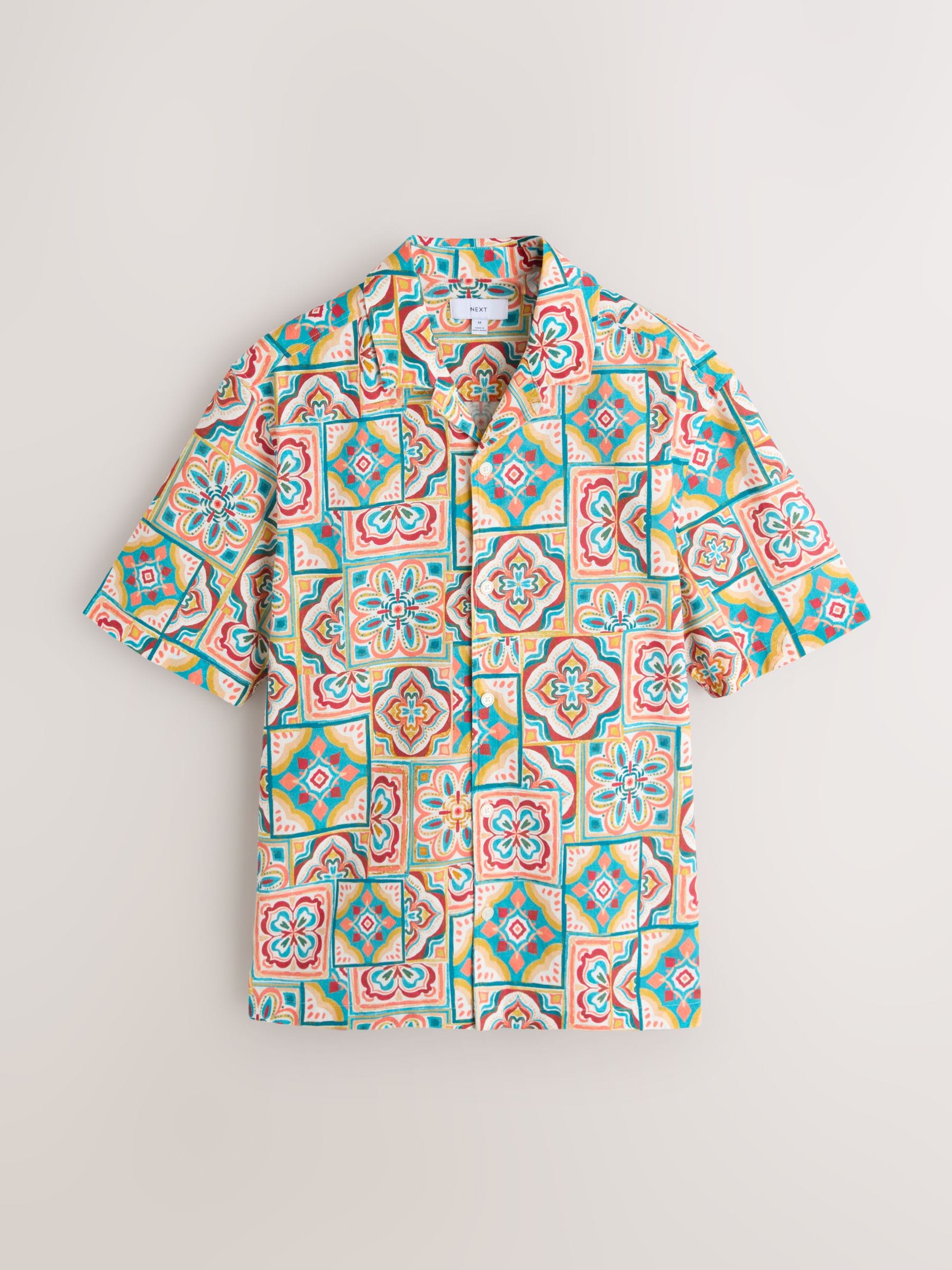 Buy Red Tile Print Short Sleeve Shirt from Next Netherlands