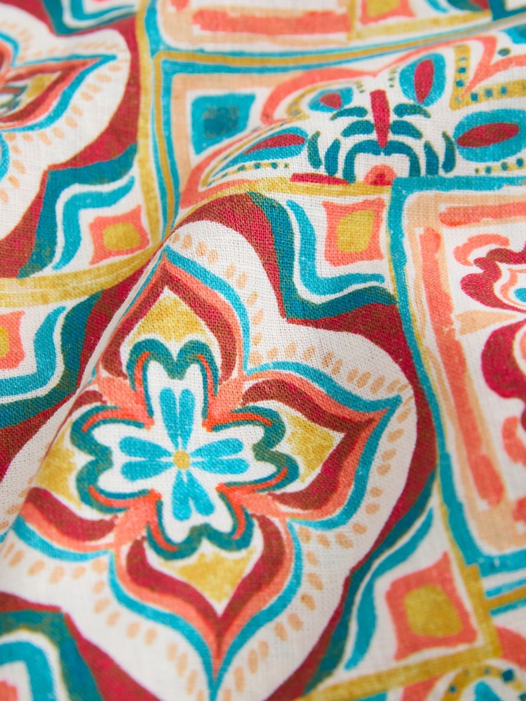 Red Tile Print Short Sleeve Shirt - Image 2 of 3