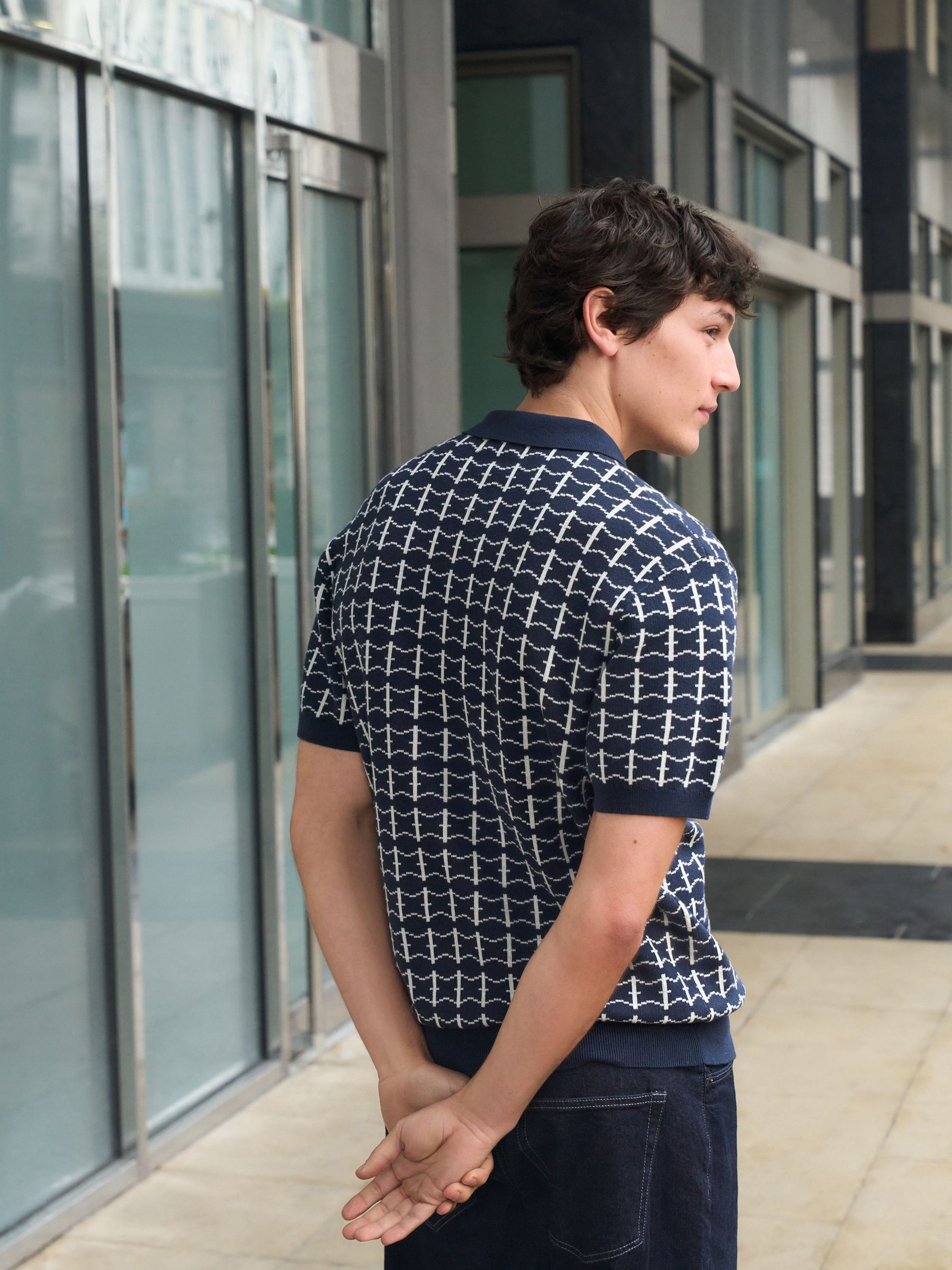 トップス REGULAR-FIT KNITTED POLO SHIRT NAVY XL Buy Blue Navy Regular Fit Knitted Long Sleeve Polo Shirt from Next USA