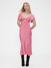 GapStudio Pink - Gap Satin Sweetheart Neckline Midi Dress - Bild 2 von 7