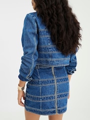 Saia Denim com painéis River Island - Imagem 3 de 4