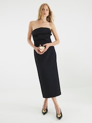 River Island Black Sculpted Tailored Column Dress - Image 1 of 4