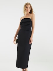 River Island Black Sculpted Tailored Column Dress - Image 3 of 4
