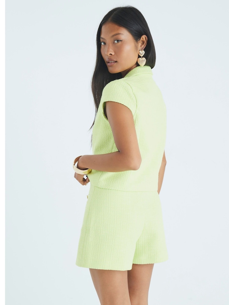 lime green dress shorts Nia Green 3-Piece Blazer Shorts Set