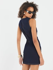 River Island Denim Button Detail Mini Dress - Imagem 2 de 4